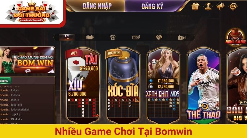 Nhiều game chơi tại Bomwin